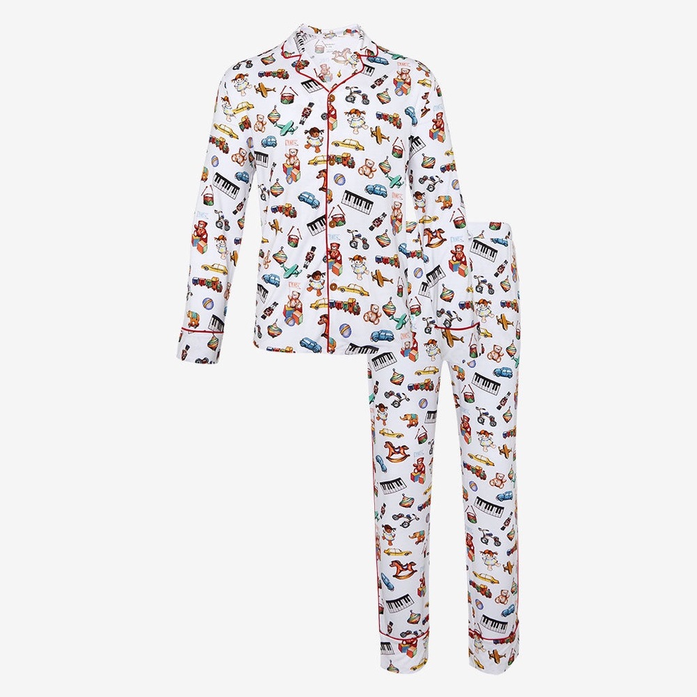 2-Piece Men’s FAO Schwarz x Posh Peanut Classic Toys Bamboo Pajama Set L